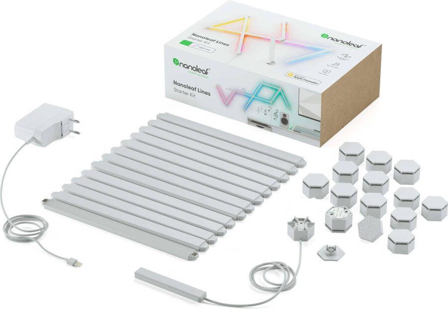 Nanoleaf Lines 60 Degrees Starterkit Slimme Verlichting 15 RGB LED Light Bars Siri Google Alexa Compatibel
