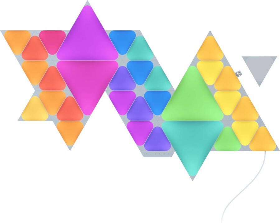 Nanoleaf Shapes Triangles Starterspakket Slimme Verlichting LED wandlamp binnen RGBW Gaming 32St Wit