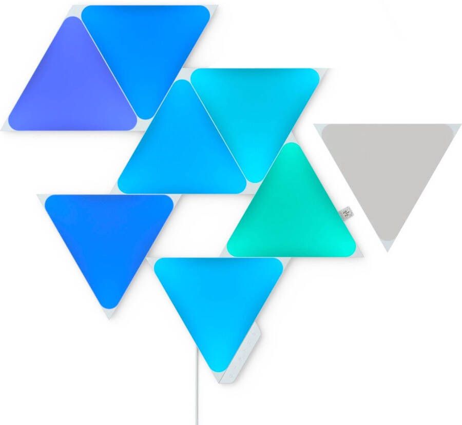 Nanoleaf Shapes Triangles Uitbreidingspakket Slimme Verlichting Accessoire LED wandlamp binnen RGBW Gaming 10St Wit