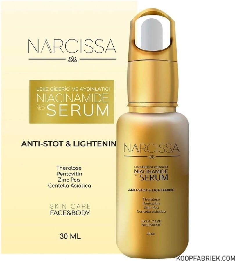 NARCISSA Anti-Spot Serum Gold 30 ML Leke Serumu Met Centella Asiatica Gold Face Serum Pigmentation Anti Aging Egale Huid zonder pigmentvlekken Zeer Gewild