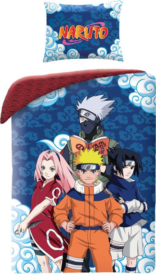 Naruto Dekbedovertrek Sasuke Sakura Kakashi Eenpersoons 140 x 200 + 65 x 65 cm Katoen