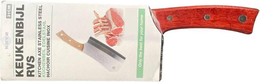 Narvie Hakmes Japans Roestvrij Staal Keukenbijl Slagersmes 33 cm Stevig Koksmes en Vleesmes Heavy Duty 470g Topkwaliteit Roestvrij Staal