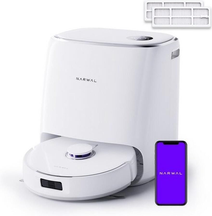 Narwal Freo X Ultra Robotstofzuiger 8200 Pa met Extra Filters Robotstofzuiger met Dweilfunctie 1000 ml Stofzak met APP 0% Pluizenvanger Ideaal voor Huisdieren