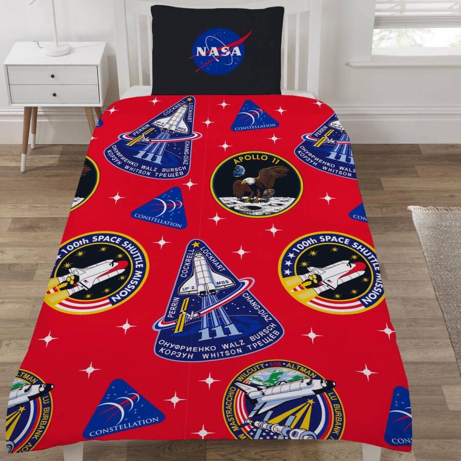 SimbaShop NASA Dekbedovertrek Mission Patches Eenpersoons 135 x 200 cm Poly-cotton