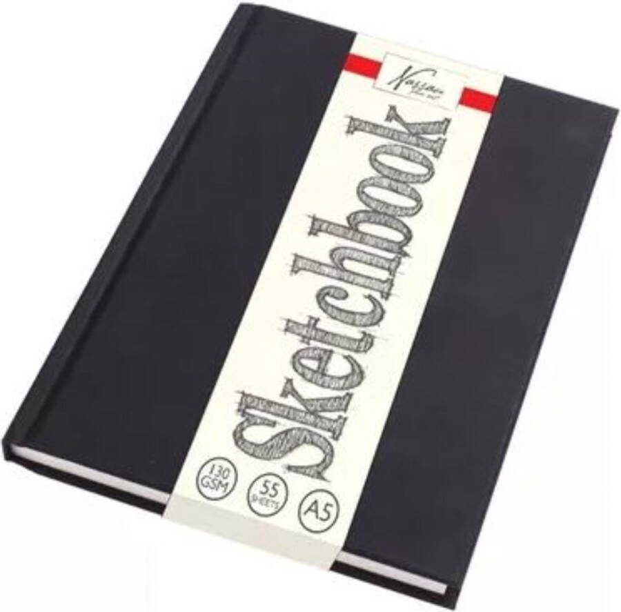 Nassau Schetsboek 13x21 cm 130gr 60 vel Zwarte kaft
