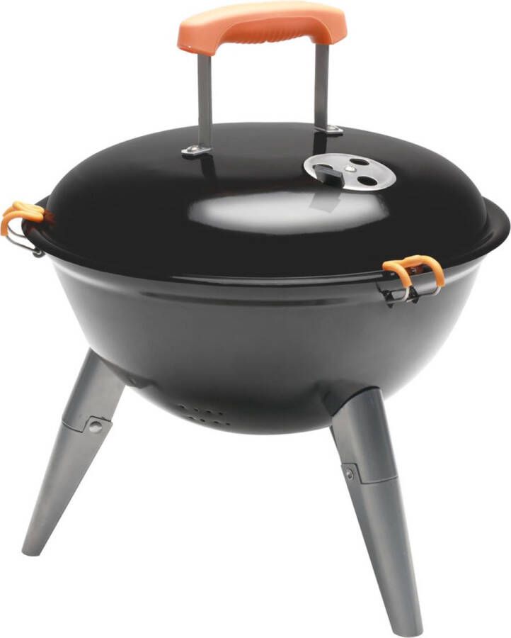 Naterial Draagbare houtskoolbarbecue PHOENIX NOMAD 4 personen Ø37 cm H. 35 43 cm Geëmailleerd staal Zwart Ketelgrill