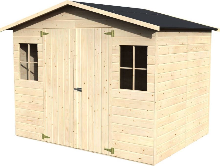 Naterial gereedschapsschuur KLUANE 242 4x182 4cm 4 32m² natuurlijk hout houten gereedschapsschuur tuinhuisje