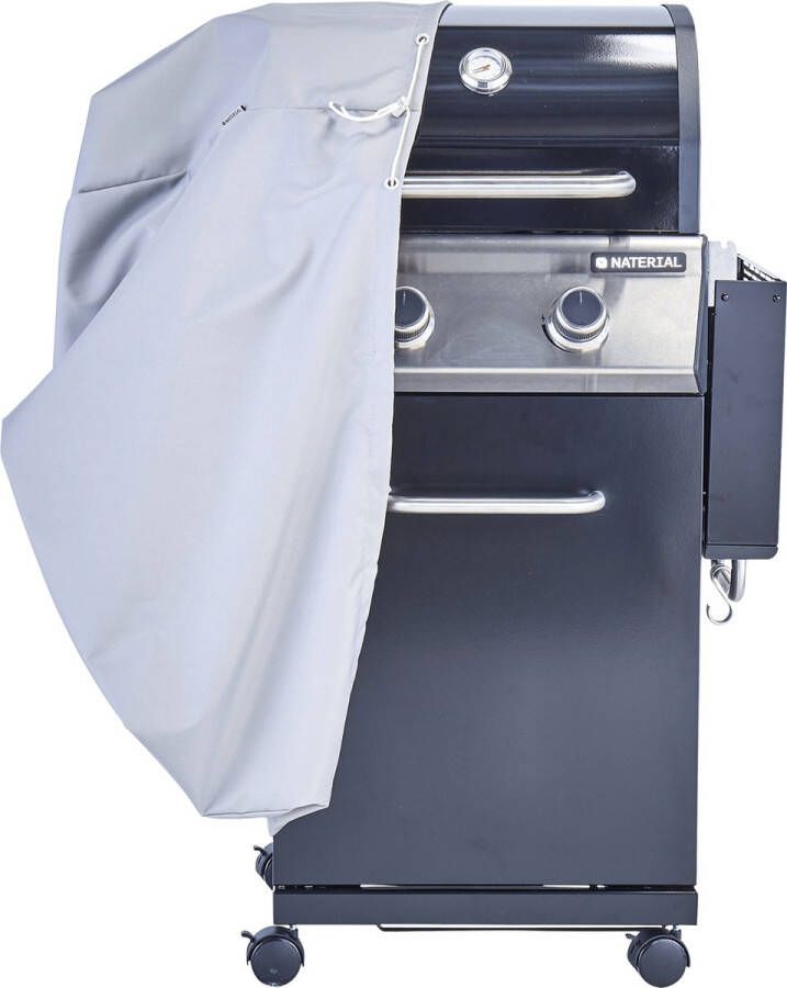 Naterial NATERIAAL Beschermhoes voor gasbarbecue en plancha L.83 x B.50 x H.95 cm UV-bestendig waterdicht waterafstotend beluchter lichtgrijs