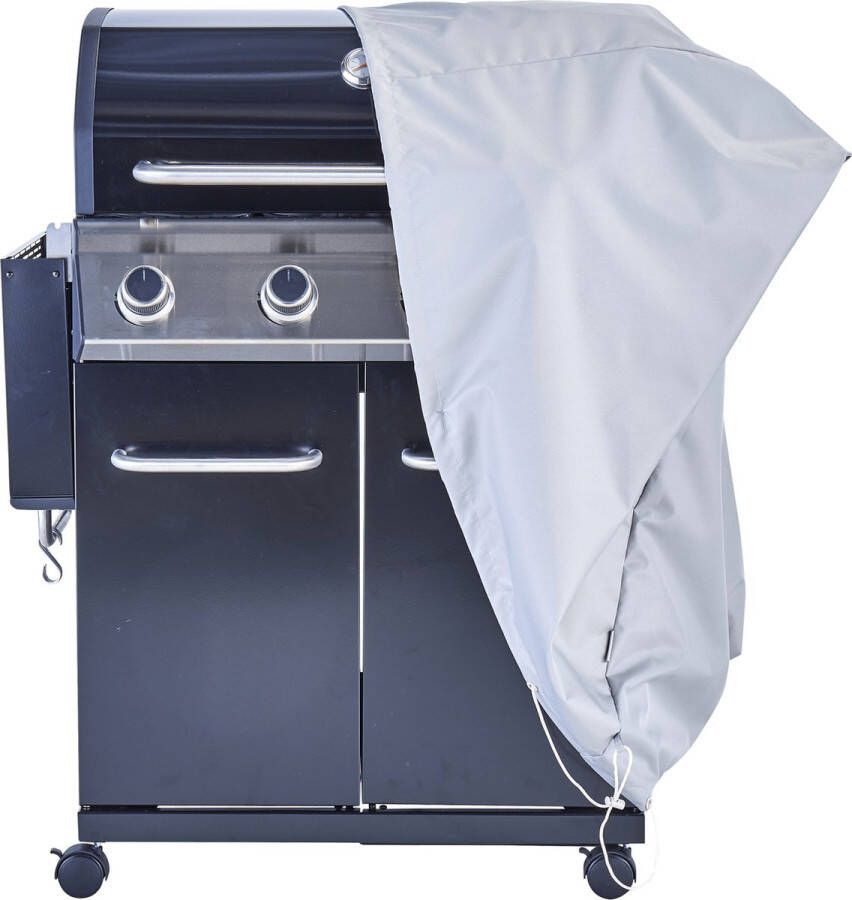 Naterial NATERIAAL Beschermhoes voor gasbarbecue en plancha L.96 x B.57 x H.97 cm UV-bestendig waterdicht waterafstotend beluchter Lichtgrijs