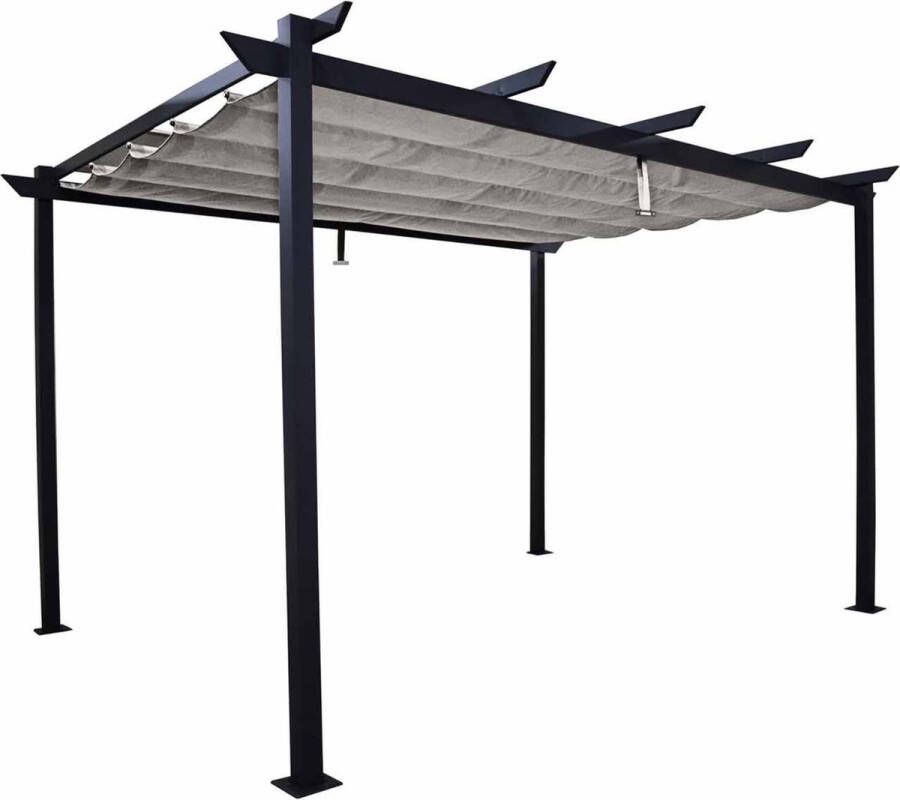 Naterial NATERIAAL Pergola OMEGA 8 31 m² 2 82x4 m Zonwering 100% UV Aluminium Antraciet Overkapping Tuin Terras