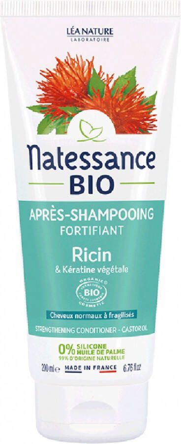 NATESSANCE Biologische Ricine en Plantaardige Keratine Versterkende Conditioner 200 ml