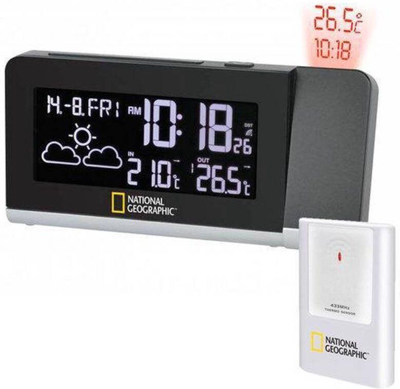National Geographic ClimaTrend MC radiogestuurd weerstation met projectie en kleuren display