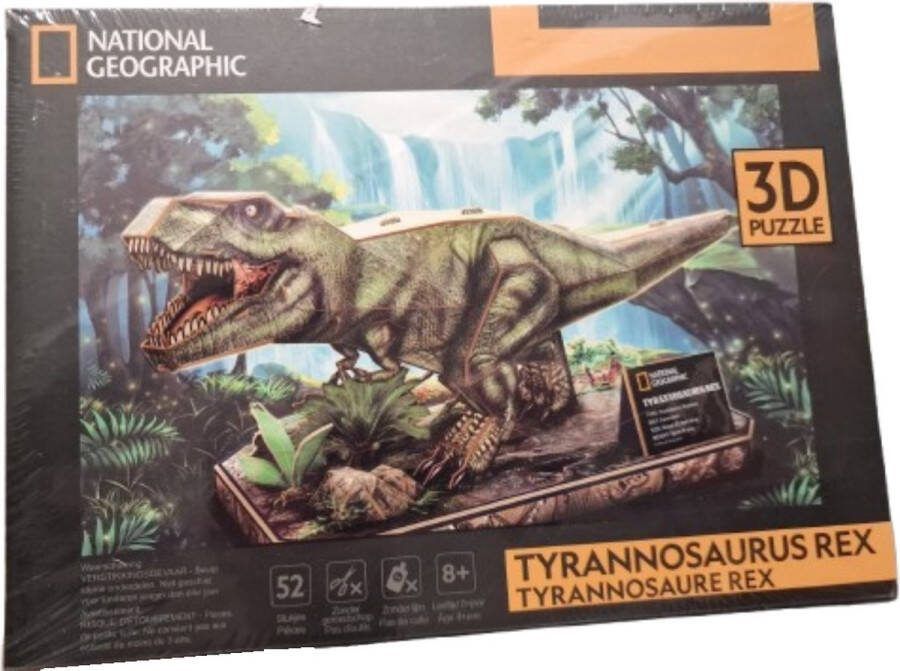 National Geographic Tyrannosaurus Rex 3D puzzel 52 stukjes Fantastische puzzel voor kinderen
