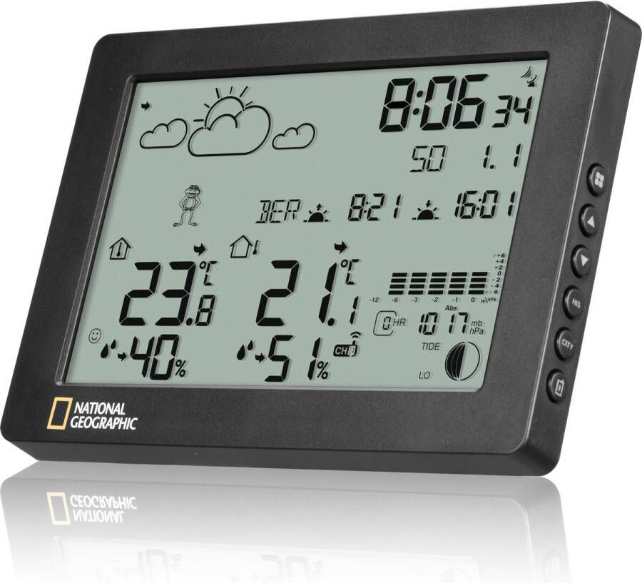 National Geographic Weerstation BaroTemp Voor Binnen en Buiten Met Uitgebreide Meetfuncties