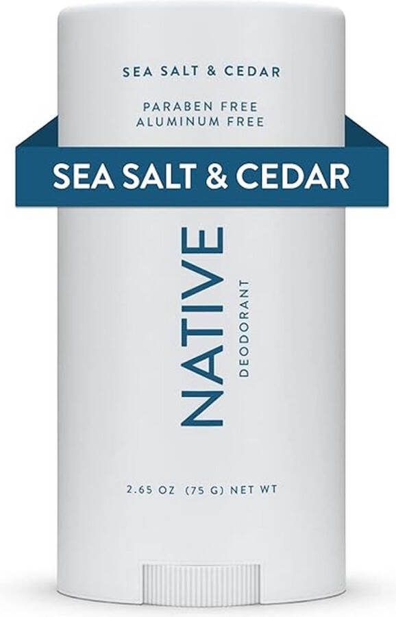 Native Sea Salt & Cedar Deodorant 75g Natural Deodorant Aluminum Free