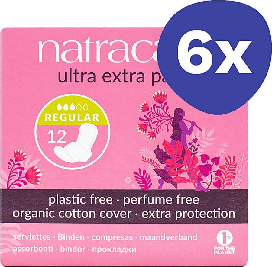 Natracare Maandverband Ultra Extra Normal (6x 12 stuks)