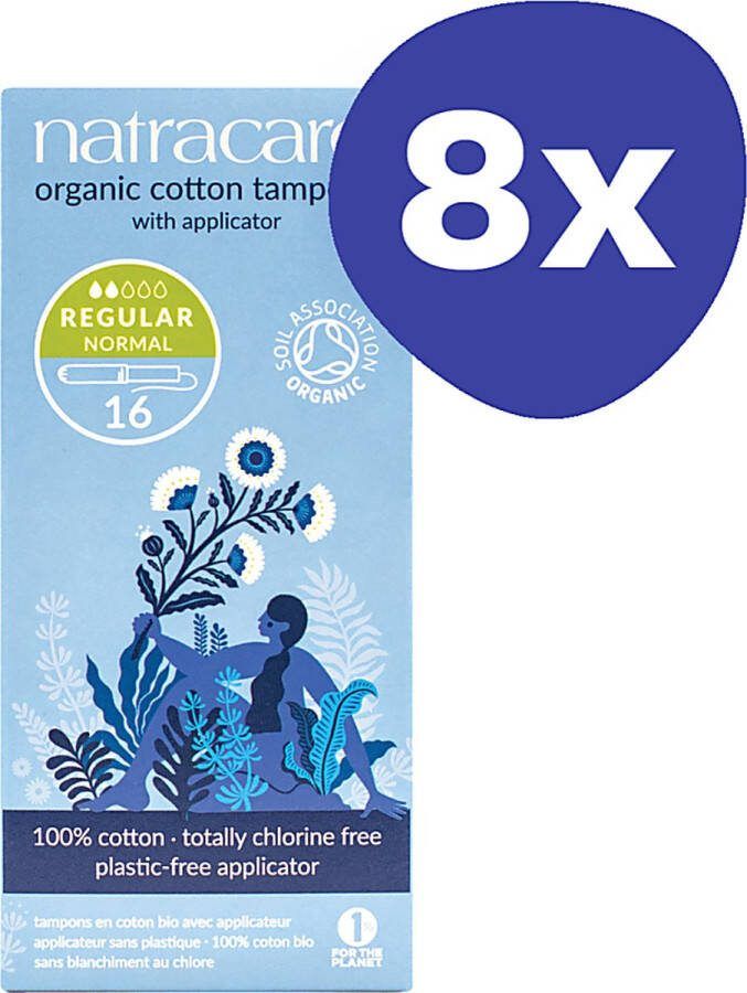 Natracare Tampons van Biologisch Katoen met Applicator (8x 16 stuks)