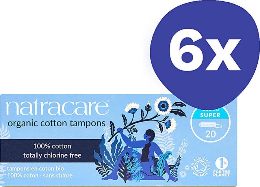 Natracare Tampons van Biologisch Katoen Regular (6x 20 stuks)