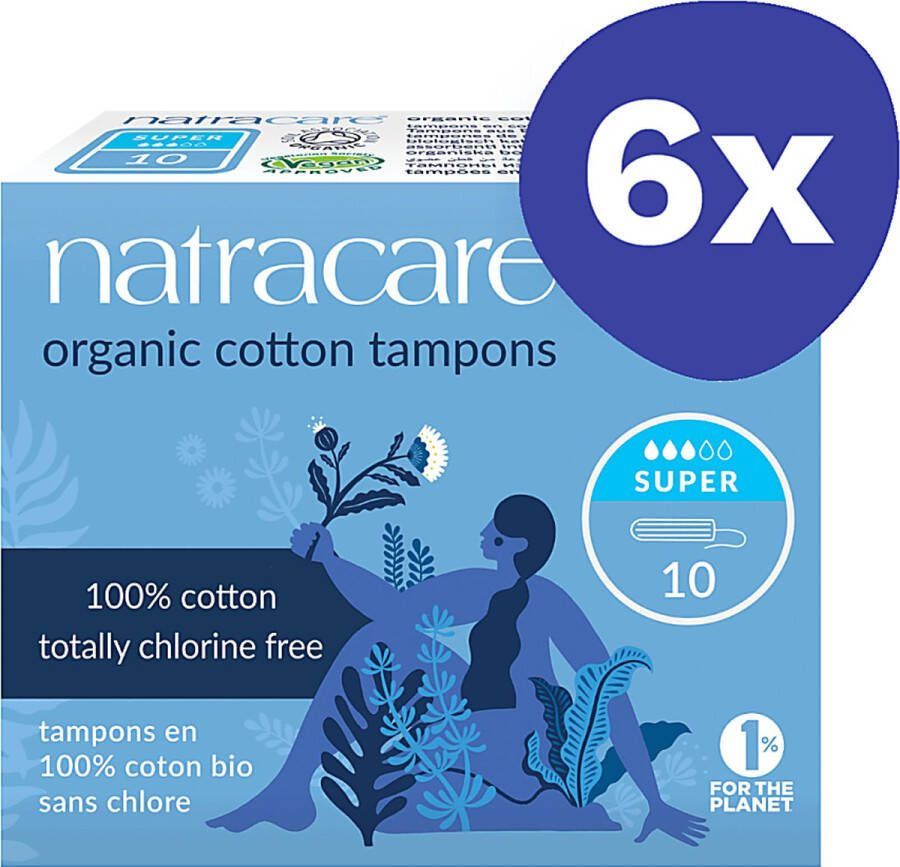 Natracare Tampons van Biologisch Katoen Regular (6x 20 stuks)