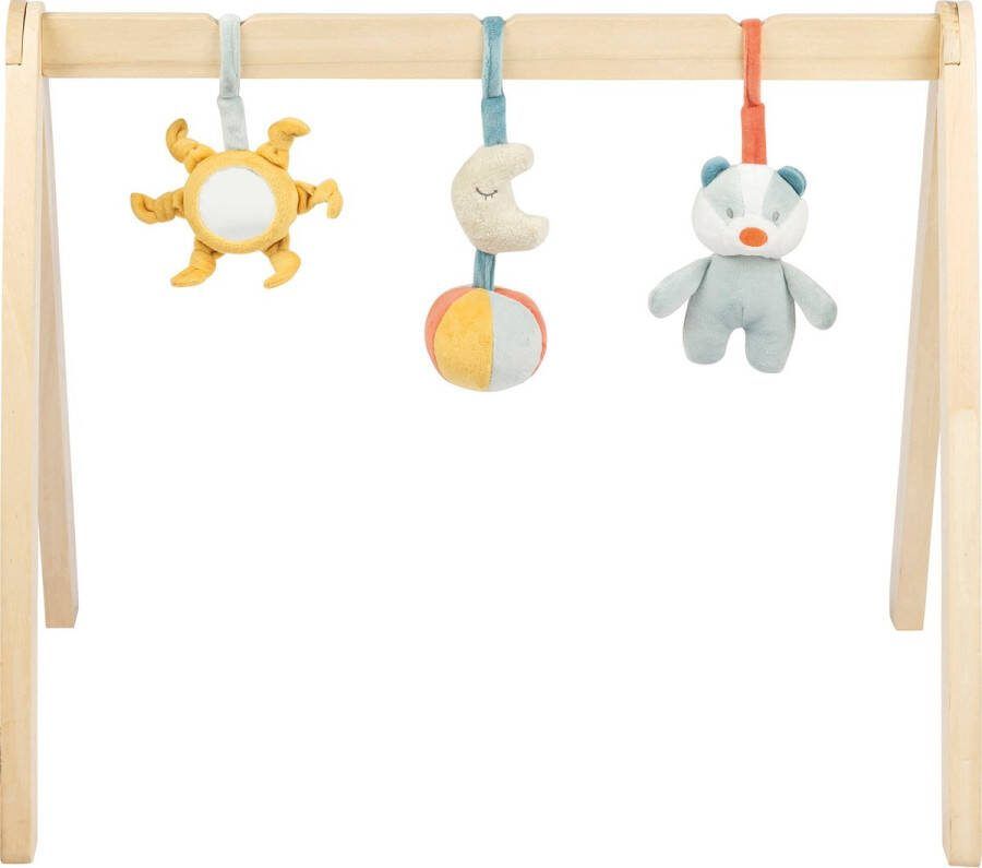 Nattou Felix & Leo Houten Speelboog met Hangend Speelgoed 60 cm Dusty blauw