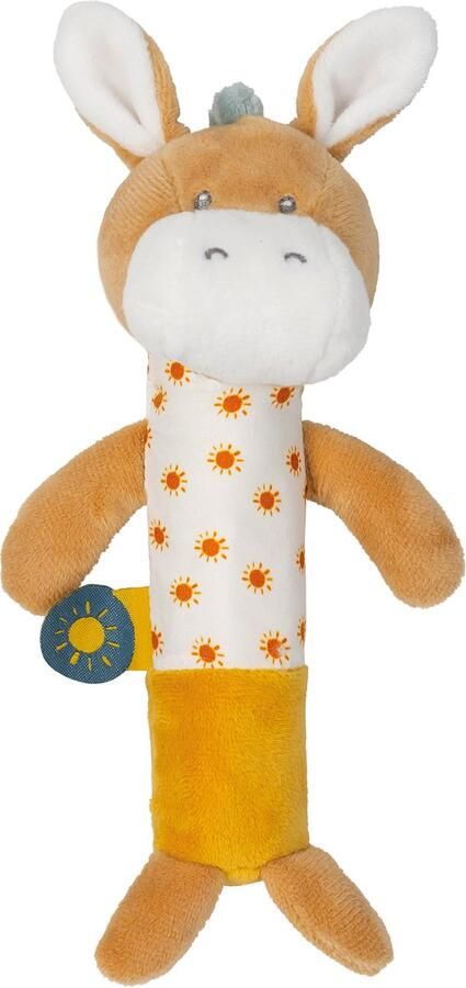 Nattou ezel Leo Knuffel met Pieper 20 cm Donker warm beige