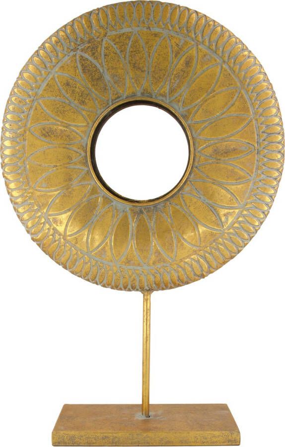 Life Deco Natural collections Gouden oog ornament op voet 57 5 cm hoog goud metaal