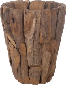 Dijk Natural Collections DKNC Plantenbak erosie hout 50x60cm Natuurlijk