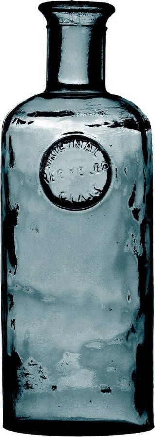 Natural Living Bloemenvaas Olive Bottle marine blauw transparant glas D13 x H27 cm Fles vazen