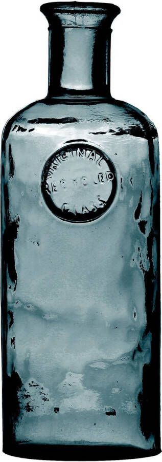 Natural Living Bloemenvaas Olive Bottle marine blauw transparant glas D13 x H35 cm Fles vazen