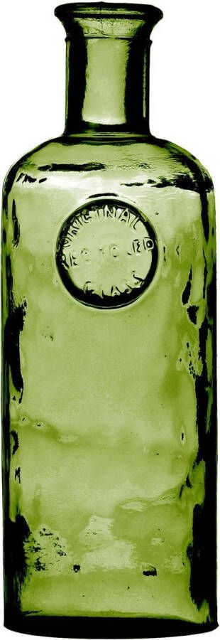 Natural Living Bloemenvaas Olive Bottle Smaragd groen transparant glas D13 x H35 cm Fles vazen