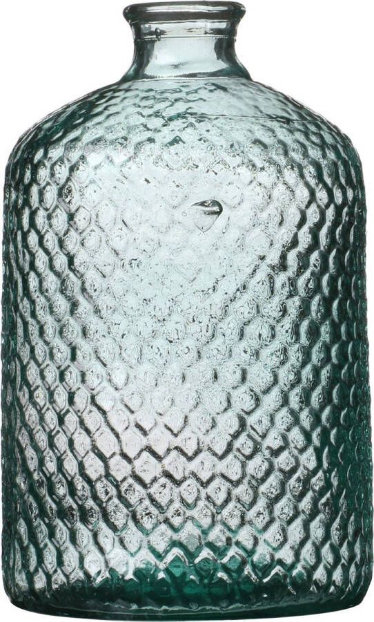 Natural Living Bloemenvaas Scubs Bottle helder geschubt transparant glas D18 x H31 cm Fles vazen
