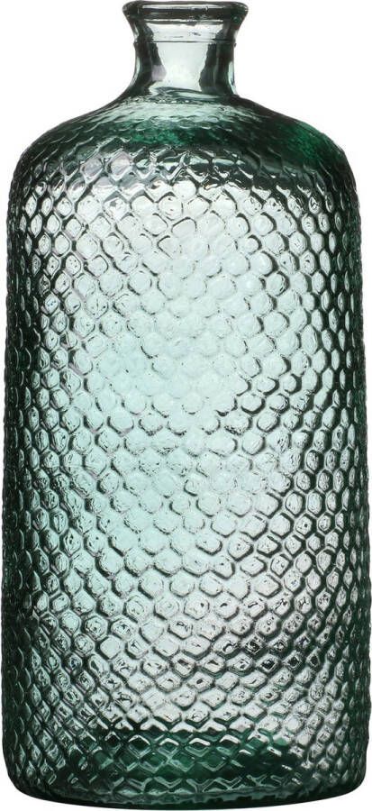 Natural Living Bloemenvaas Scubs Bottle helder geschubt transparant glas D18 x H42 cm Fles vazen