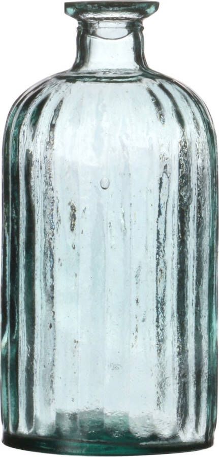 Natural Living Bloemenvaas Stripes helder transparant glas D10 x H20 cm Fles vazen
