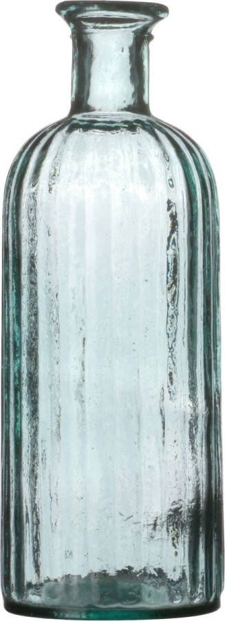 Natural Living Bloemenvaas Stripes helder transparant glas D13 x H34 cm Fles vazen