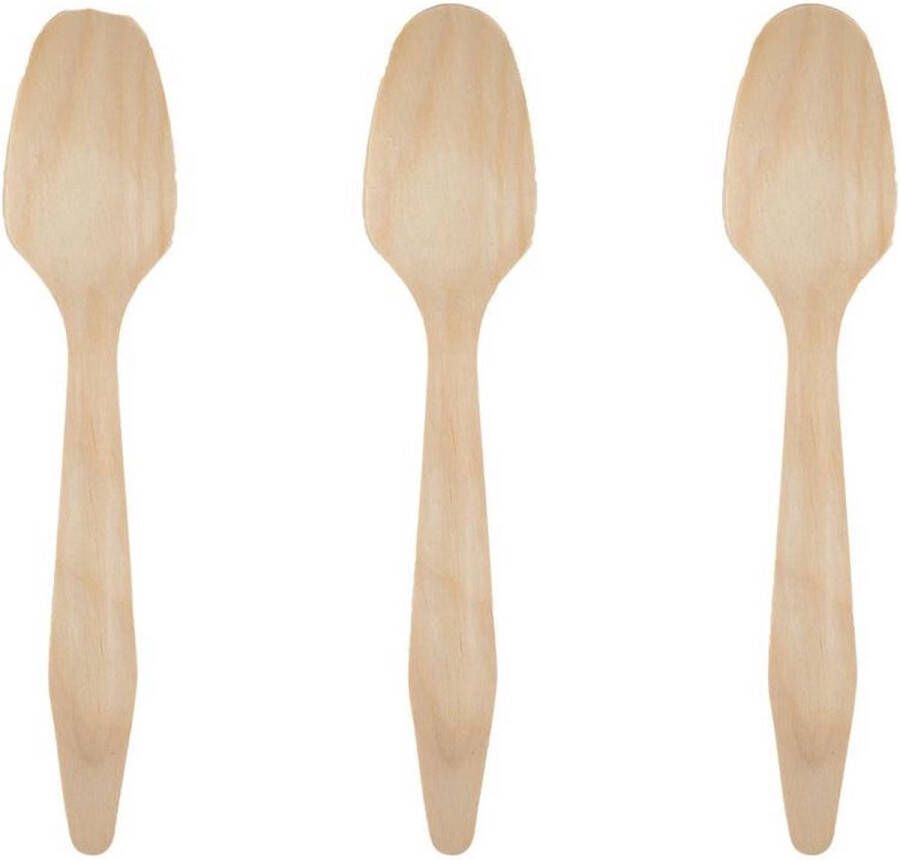 Natural Tableware Natural Cutlery houten wegwerp lepels 100 Stuks Composteerbaar