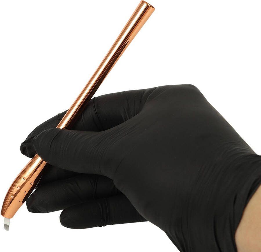 Naturalness Microblading Pen 10 Stuks – Rose Goud Eyebrow Tattoo Pen – 12F – 0.25 mm – Met handige spons aan achterkant om het pigment in de huid te poetsen – GGD goedgekeurd