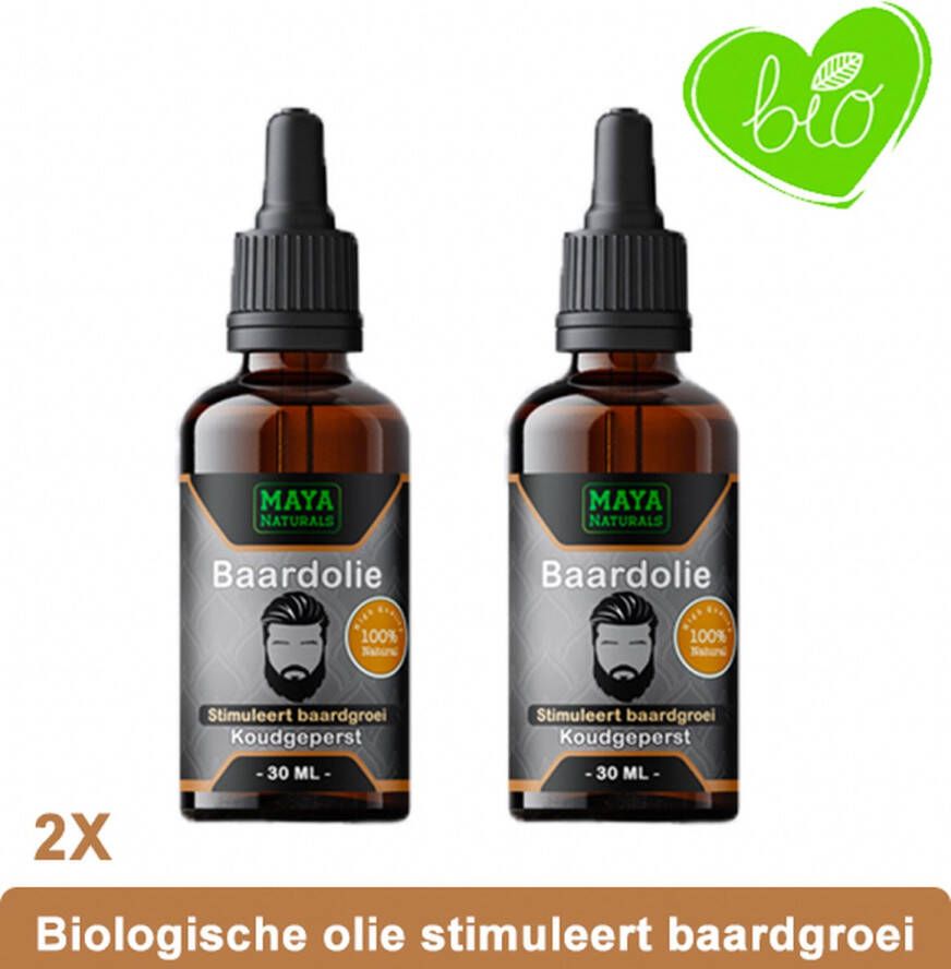 Naturals Natuurlijke Baard Olie 2x 30ml 100% Puur & Onbewerkt EU Bio keurmerk Baardolie Optimaal baardgroei Arganolie | Argan olie