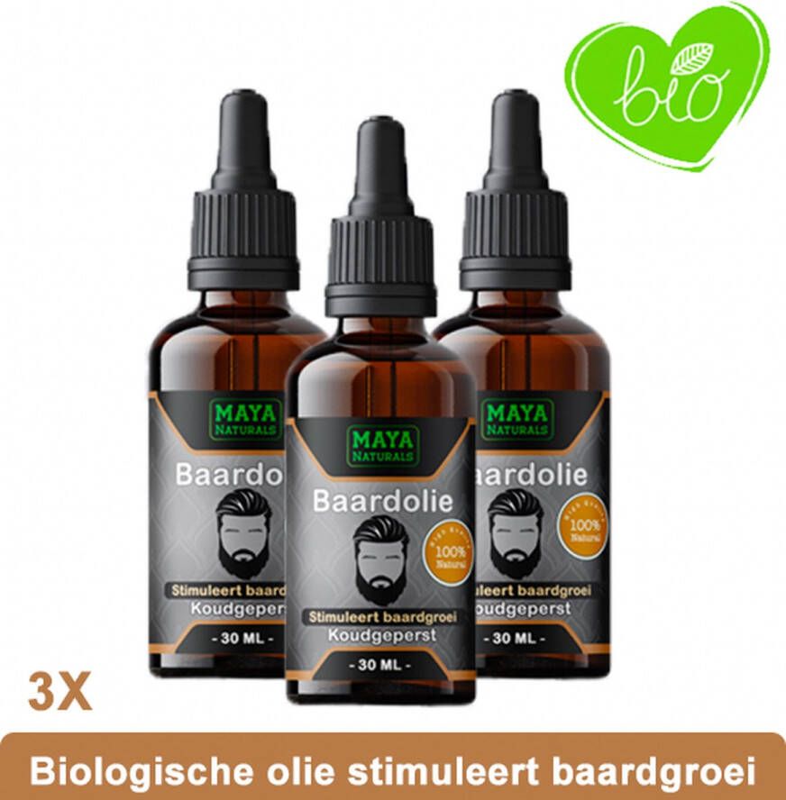 Naturals Natuurlijke Baard Olie 3x 30ml 100% Puur & Onbewerkt EU Bio keurmerk Baardolie Optimaal baardgroei Arganolie | Argan olie Marokko