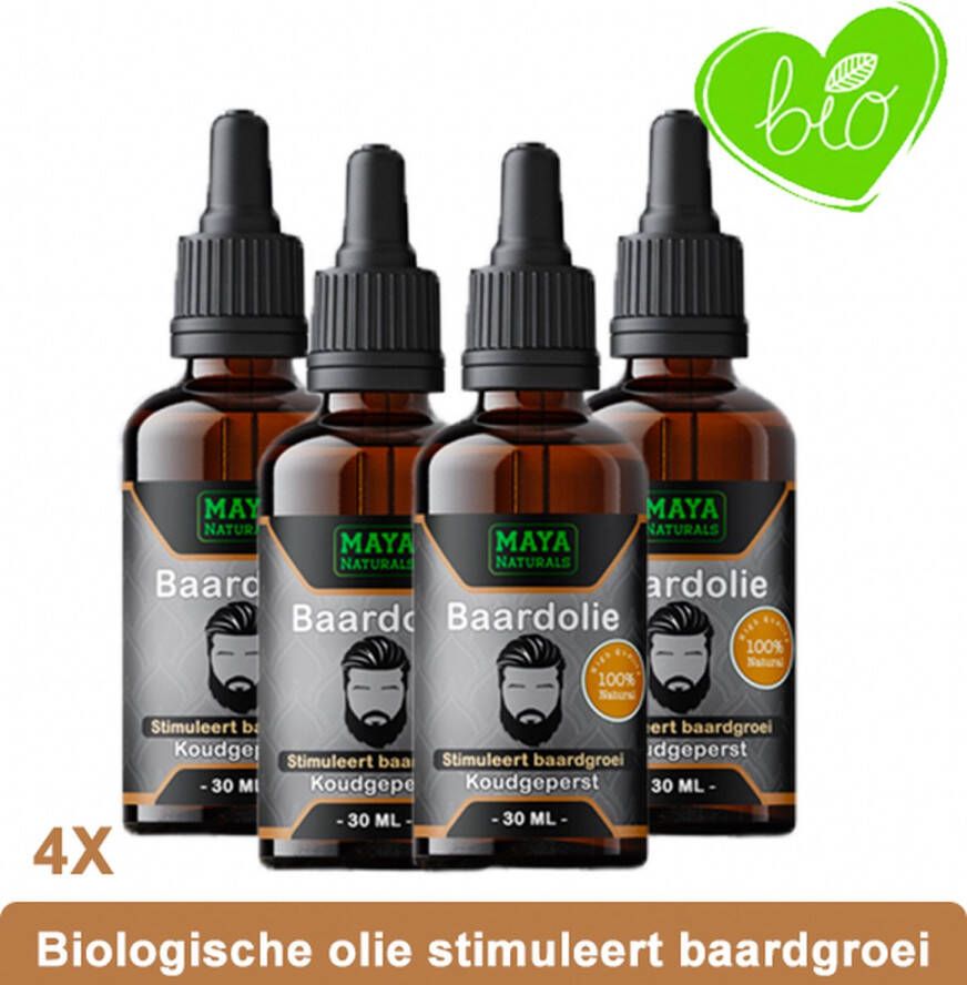 Naturals Natuurlijke Baard Olie 4x 30ml 100% Puur & Onbewerkt EU Bio keurmerk Baardolie Optimaal baardgroei Arganolie | Argan olie Marokko