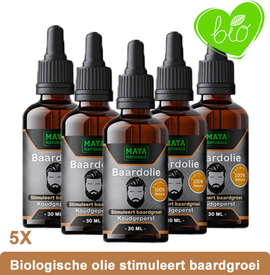 Naturals Natuurlijke Baard Olie 5x 30ml 100% Puur & Onbewerkt EU Bio keurmerk Baardolie Optimaal baardgroei Arganolie | Argan olie Marokko