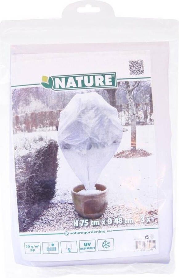 Nature 12x stuks Plantenhoes tegen vorst wit H75 x D48 cm 30 g m2 Winterafdekhoes Winterhoes voor planten Anti-vorst beschermhoes planten Vorstbescherming Planthoes