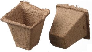 Nature 16x Turfpotjes stekpotjes 6 cm biologisch afbreekbaar Moestuinpotjes Moestuin artikelen