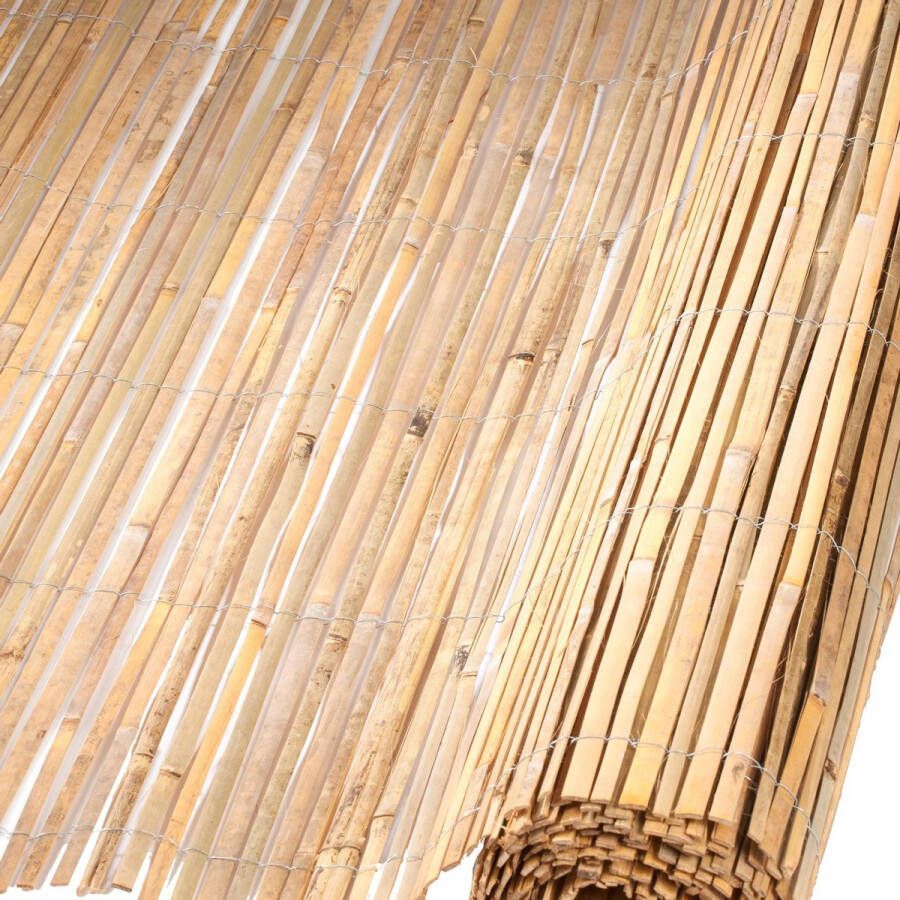 Nature 2x Bamboemat gespleten bamboemat op rol 100 x 500 cm schuttingen tuinscherm