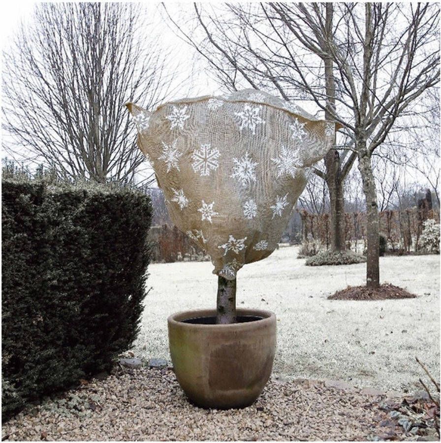 Nature 2x Duurzame plantenhoes tegen vorst met aantrekkoord wintermotief 1 meter x 75 cm 200 g m2 100% natuurlijke beschermhoes Winterafdekhoes Winterhoes voor planten Anti-vorst beschermhoes Vorstbescherming