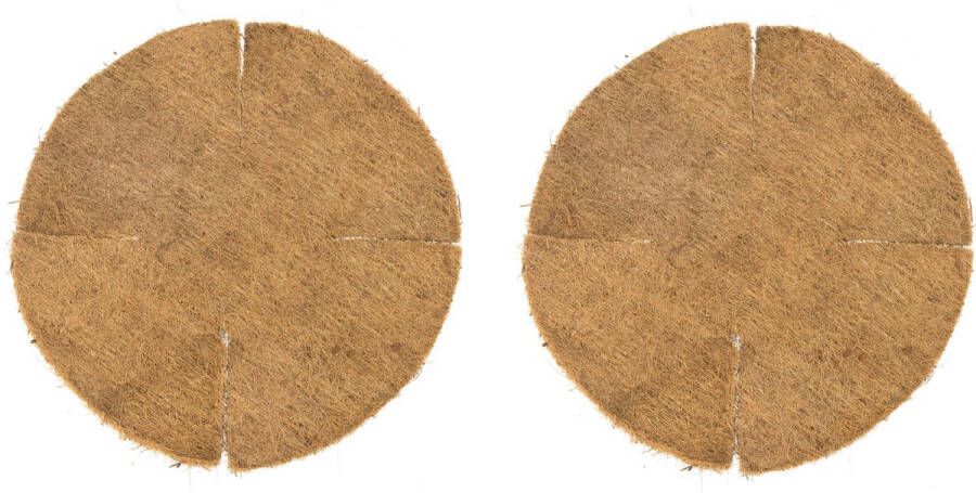 Nature 2x stuks inlegvel kokos voor hanging basket 40 cm kokosinleggers plantenbak van kokos