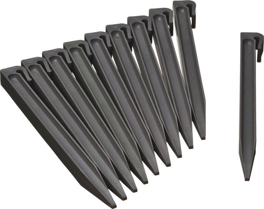 Nature 30x stuks Grondpennen van kunststof voor grasranden borderranden grijs 26 7 cm