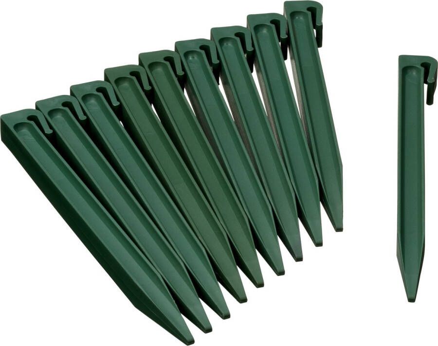 Nature 30x stuks Grondpennen van kunststof voor grasranden borderranden groen 26 7 cm