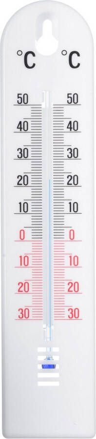 Nature Binnen buiten thermometer wit kunststof 5 x 20 cm Buitenthemometers Temperatuurmeters