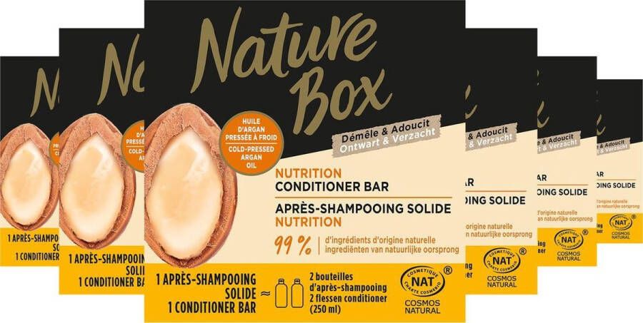 Nature Box Argan Nutrition Conditioner Bar 6x 80gr Voordeelverpakking