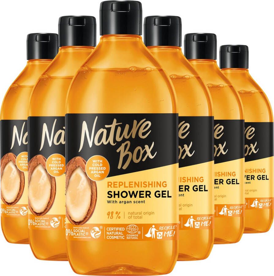 Nature Box Argan Oil Shower Gel Douchegel Voordeelverpakking 6 x 385 ml